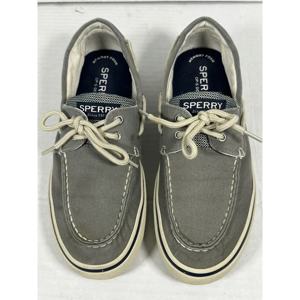 Sperry Top-Sider Bahama II Mens Grey Canvas Boat Shoes Sneakers 0772830 Size 9